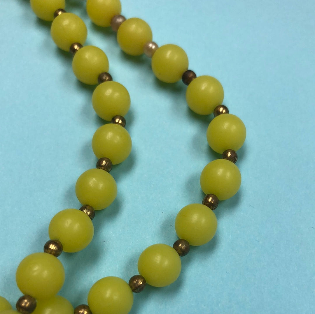 Yellow double strand necklace