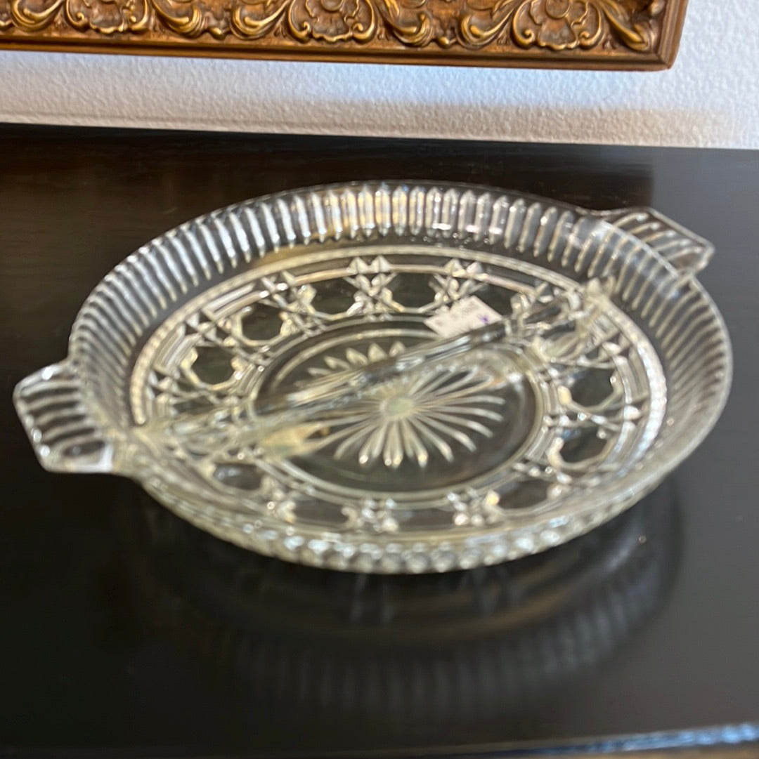 Clear Glass Relish Dish