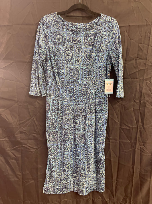 50s Blue Jersey Knit Dress