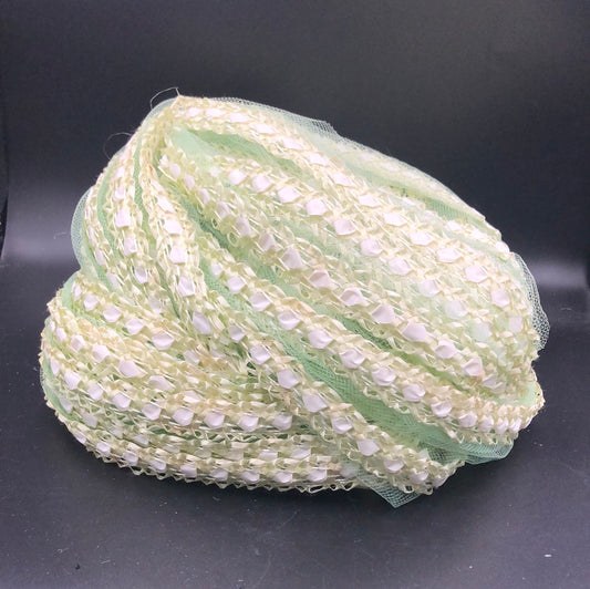 Lime Green woven turban hat